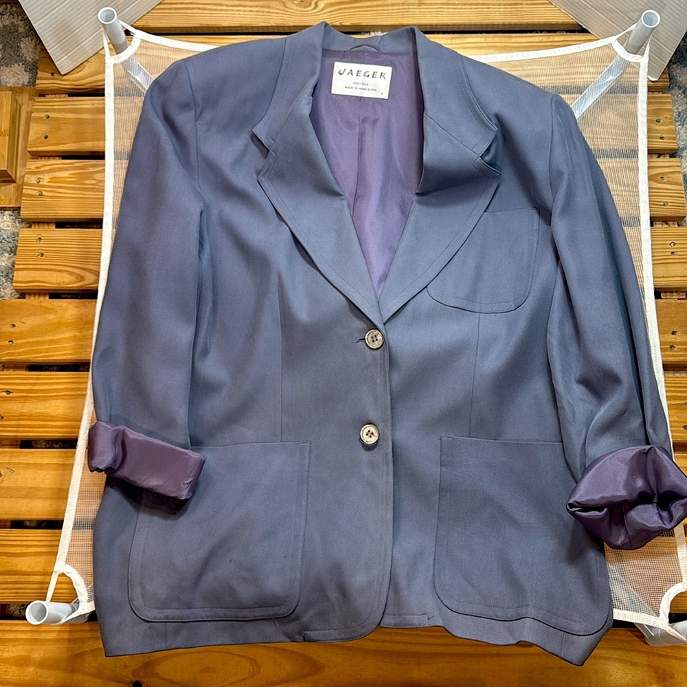 Vintage Jaeger 100% Silk Women’s Blazer Size 12
